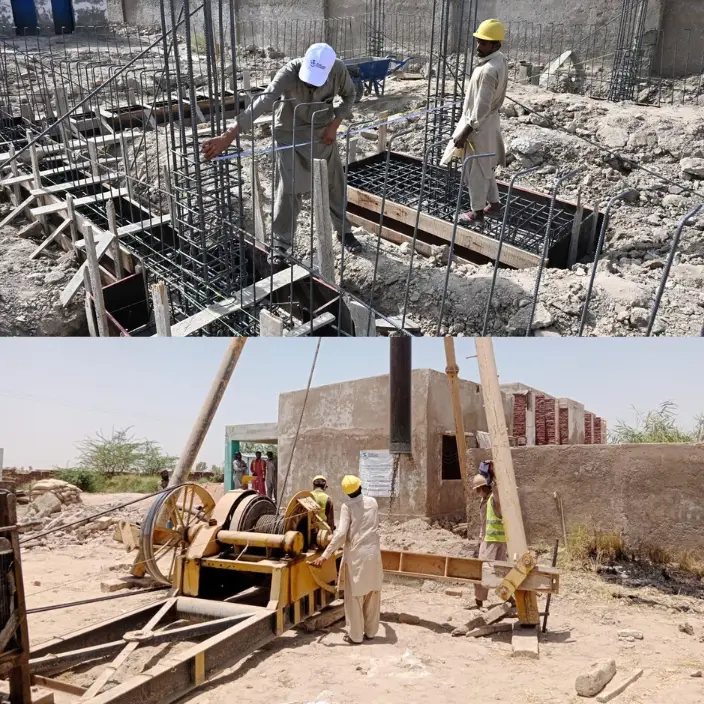 Pile foundation work on a flood-resistant KnK Japan building
