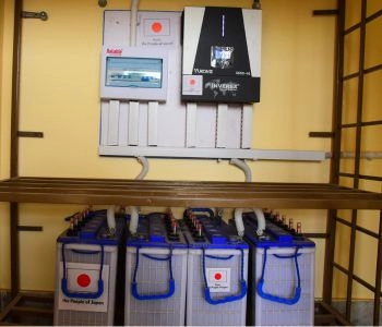 Inverter and battery bank installation in a corridor